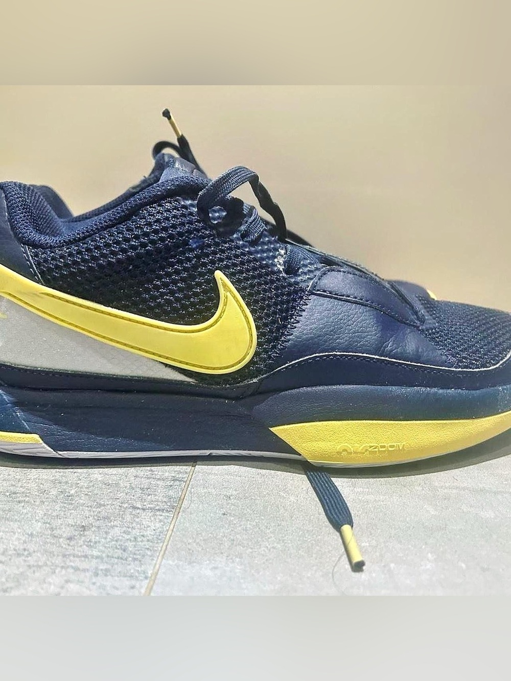Nike Men’s Navy and Yellow Training Sneakers